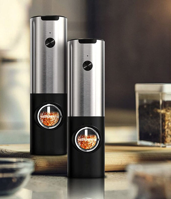 Electric Salt Grinder 2 Bottles Set