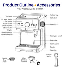 Espresso Coffee Maker Stainless Steel Italian Coffee Machine