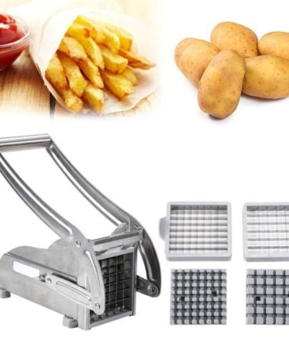 Stainless Steel French Fries and Potato Cutter with 2 Different Blades